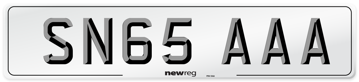 SN65 AAA Number Plate from New Reg